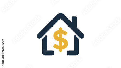 House icon with dollar sign symbol representing real estate or property investment Vector