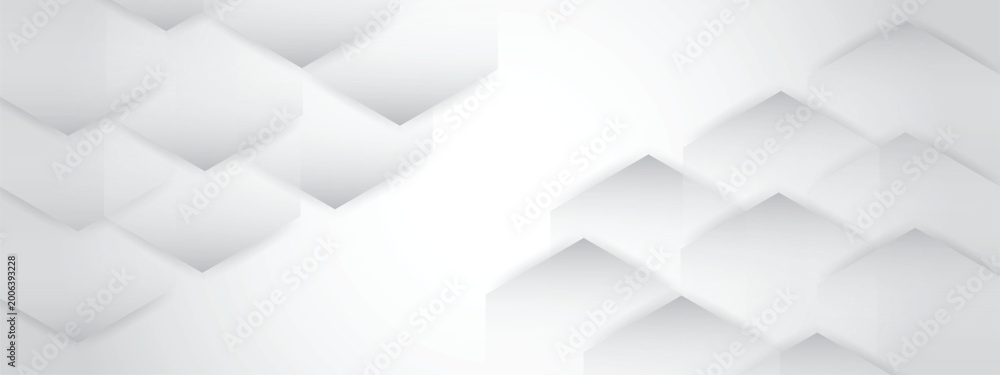 Obraz premium Clean White Minimalist Geometric Banner Set with Modern Abstract Shapes for Tech Industry Web Header and Corporate Presentation.