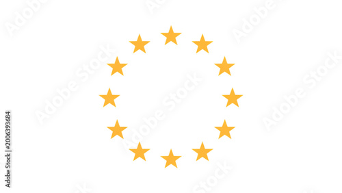 Quadro em tela European union flag with twelve yellow stars on blue circle Vector