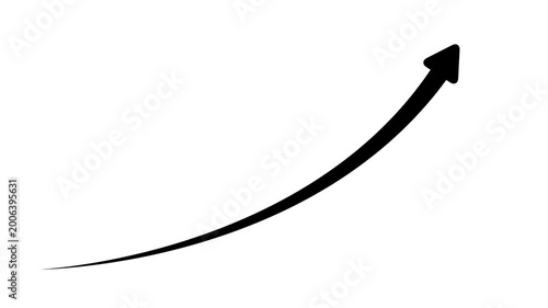 Animated upward white arrow symbolizing business growth and success, created in 4K resolution with alpha channel for flexible overlay use in presentations and videos