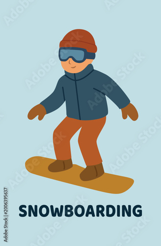 Man Snowboarding Illustration