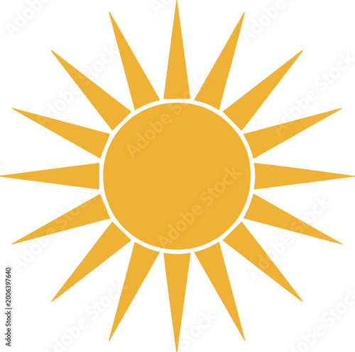 Принти на полотні sun symbol simple circular sun with alternating long short rays