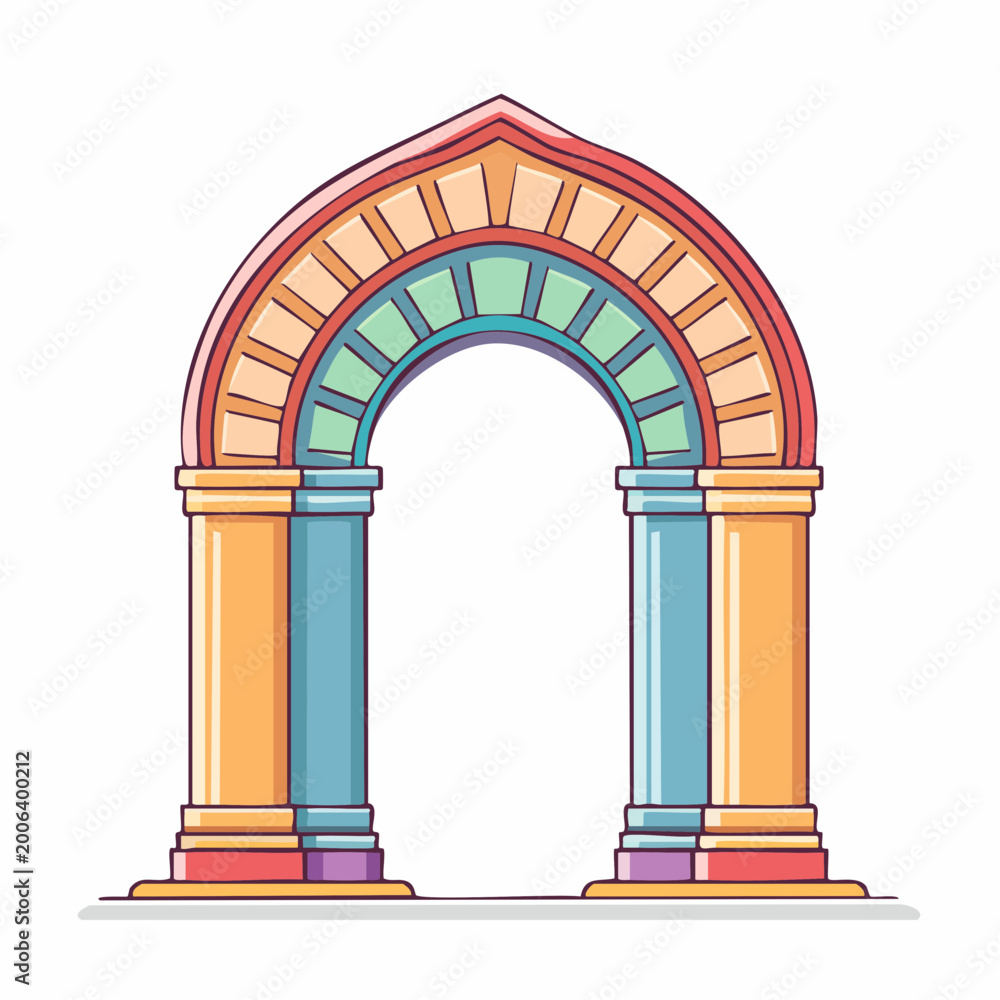 Fototapeta premium Colorful Archway Illustration