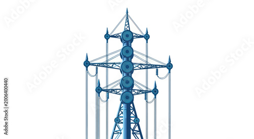 Bild auf Leinwand High voltage electric power transmission tower.