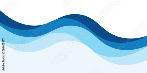 Seamless sea waves layered vector background. Blue ocean waves. Water wave pattern design.