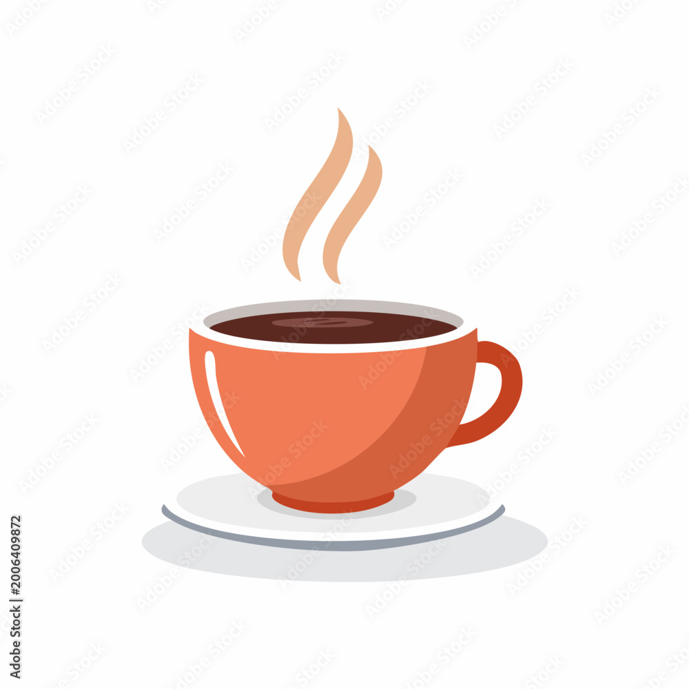 Obraz premium Steaming Cup of Coffee on Saucer