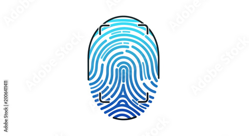 Obraz na płótnie Digital Fingerprint Scan Security Concept - Biometric Identification