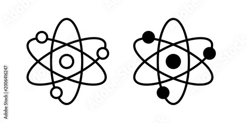 Schilderij op canvas Physics icon in outline and solid style