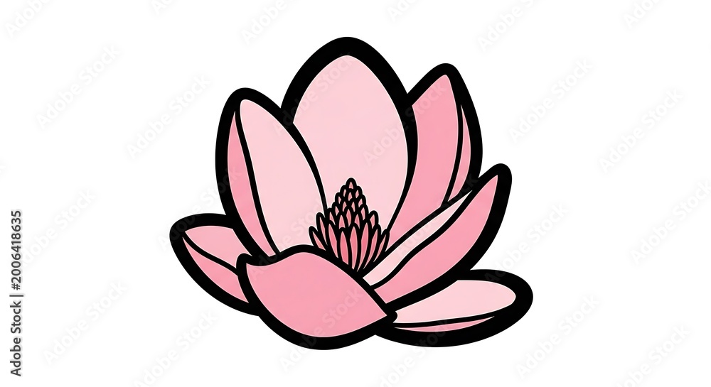 Fototapeta premium Pink flower illustration design.