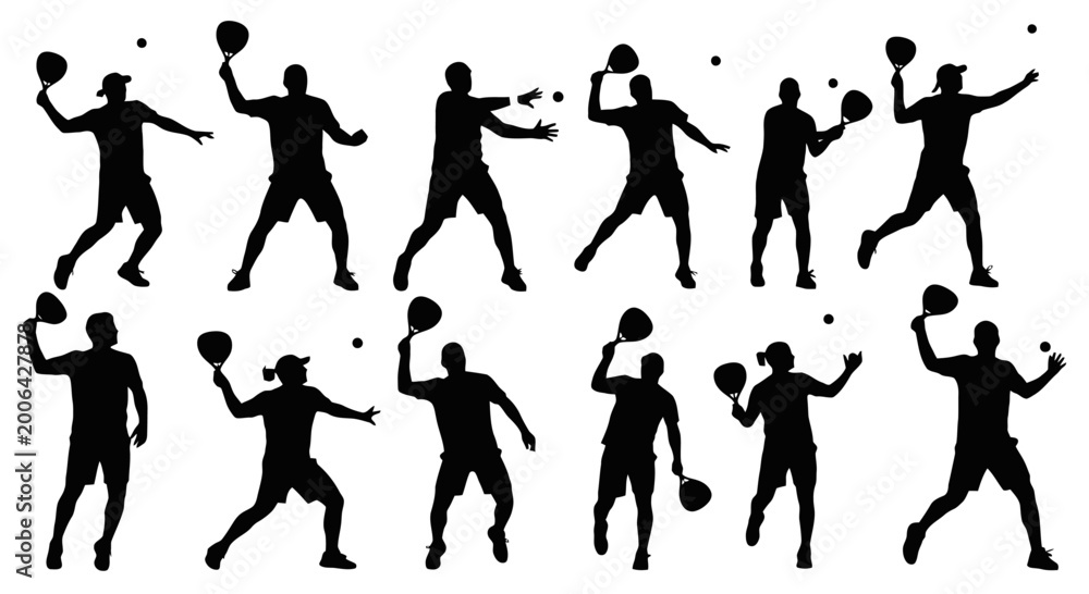 Fototapeta premium Black silhouettes of people playing basketball.