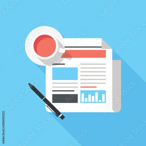 news flat web icon concept