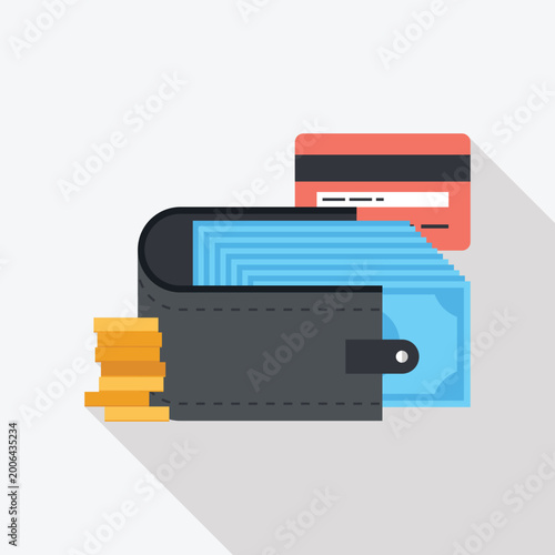 payment methods flat web icon concept