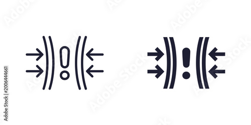 high pressure icons on white, line and solid design