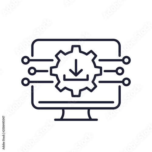 software update line icon, download new firmware