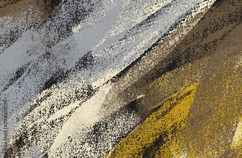 Abstract Textured Brushstrokes Background in Earthy Tones and Mustard Yellow