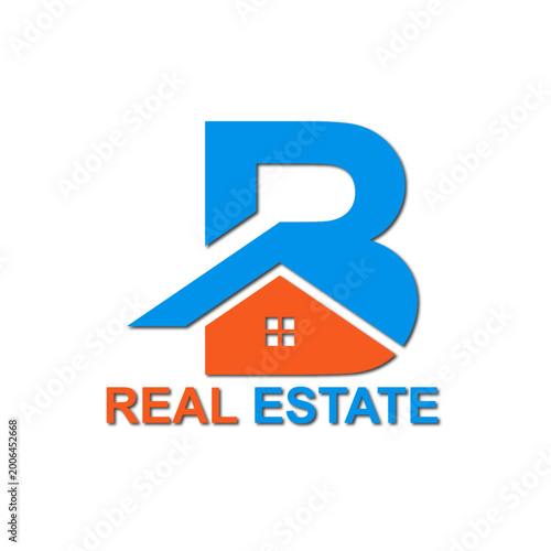 web line modern color full   real estate logo design 