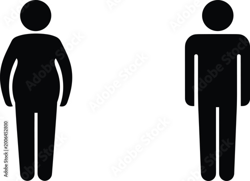 Photos Silhouette illustration of two human figures side by side, highlighting contrast