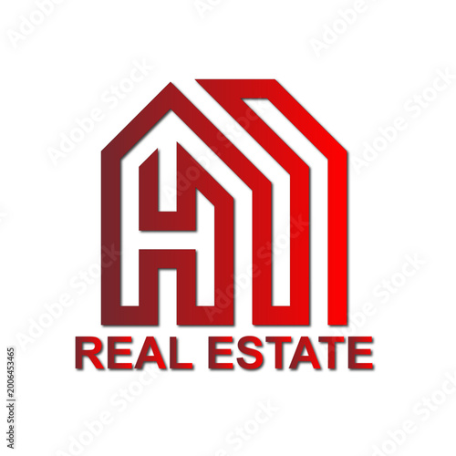 web line modern color full   real estate logo design 