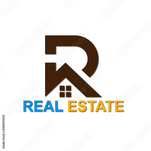 web line modern color full   real estate logo design 
