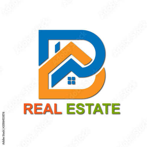 web line modern color full   real estate logo design 
