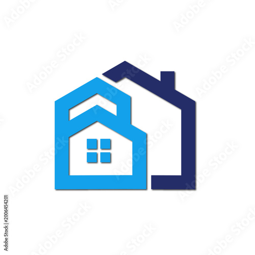 web line modern color full   real estate logo design 