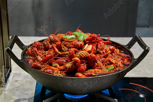 Fotografie Spicy crayfish at a high-end star hotel buffet