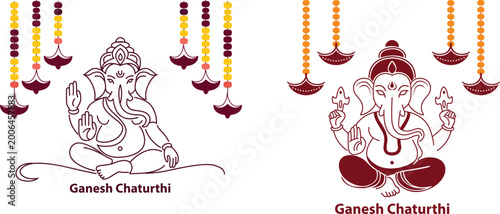 Ganesha chaturthi vector design