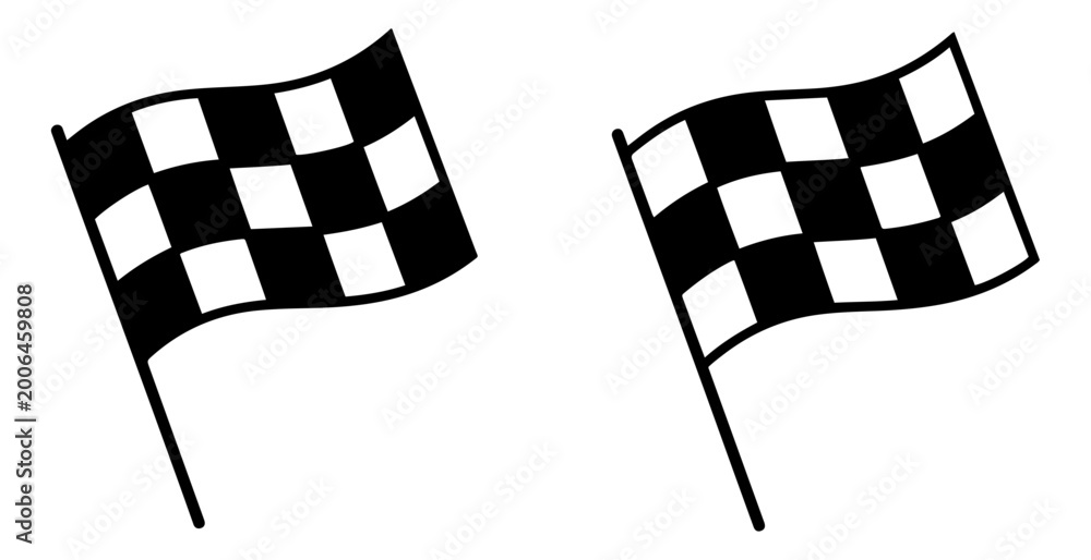 Naklejka premium checkered flag icon racing finish vector