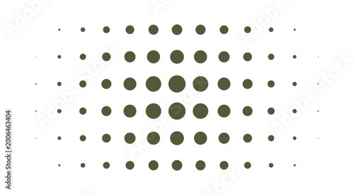 Bild auf Leinwand Olive green halftone dot grid pattern with variable circle sizes