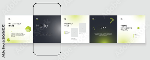Set of LinkedIn carousel post, ui ux social media Instagram carousel post, modern and editable business carousel template design	
