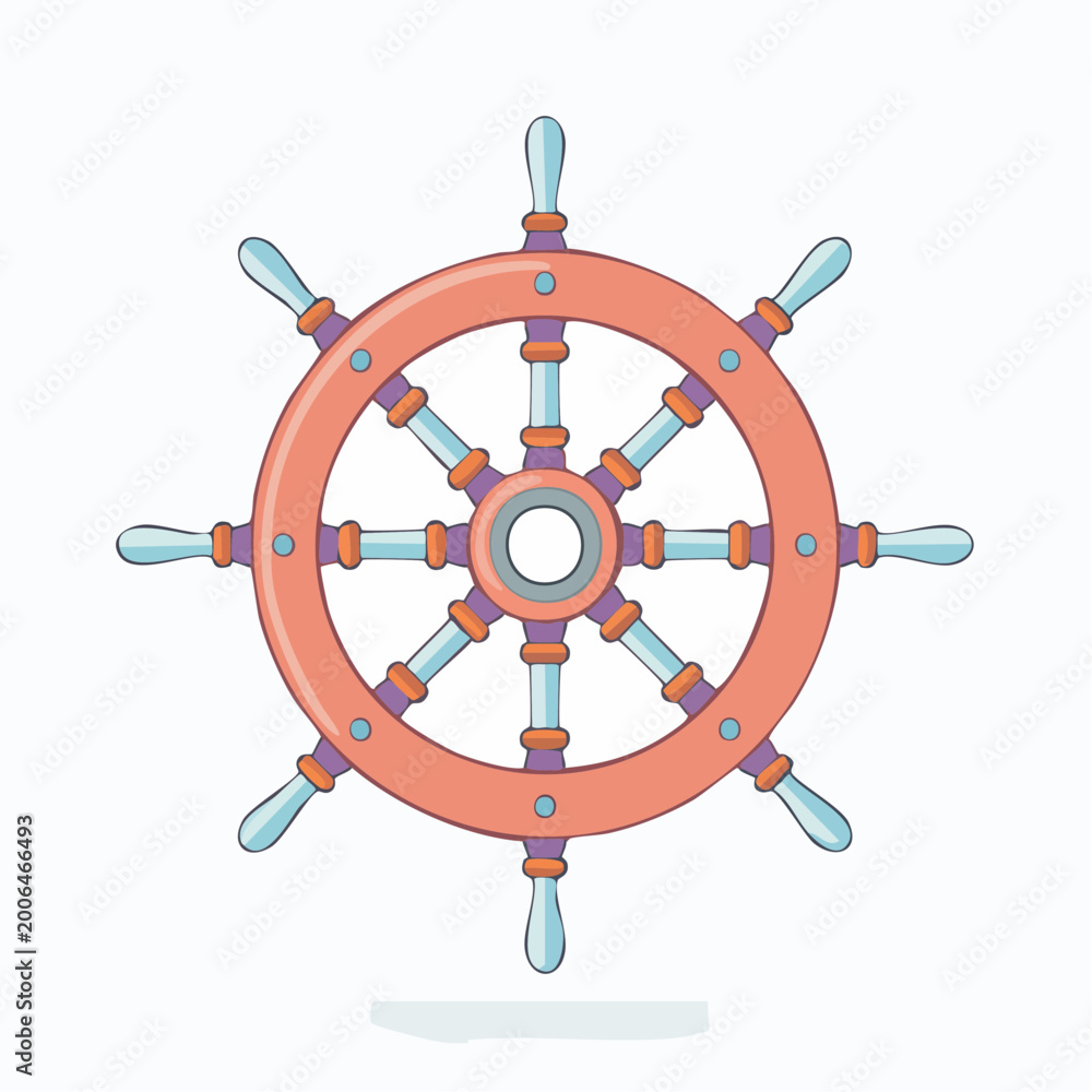 Obraz premium Cartoon Ship's Wheel