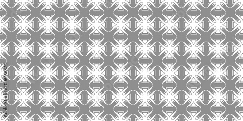 Elegant Gray and White Symmetrical Ornate Pattern