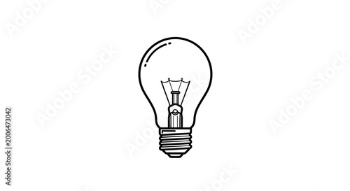 Canvastavla Simple illustration of a classic incandescent light bulb.