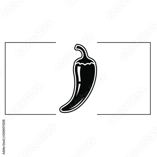 Foto Black  chilies icon vector illustration on white background.