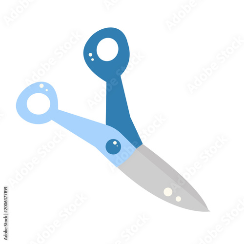 Blue Scissors Icon for School and Craft