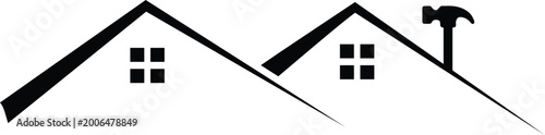 Roof with hammer icon