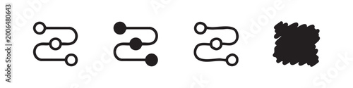 Foto Process and connection pathway icon set with multiple nodes
