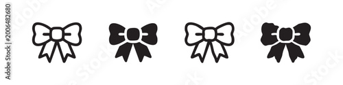 Tableau sur toile Icons of bows and ribbons for gifts, decoration, and fashion accessories