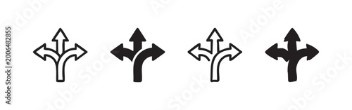 Tableau sur toile Fork in the road icons: Choice, decision, and direction