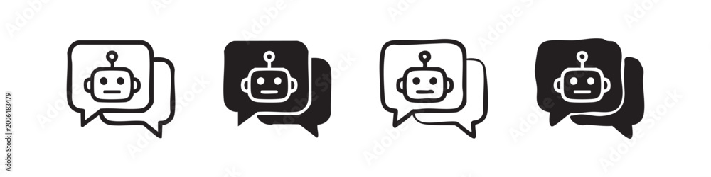 Fototapeta premium Chatbot icon with speech bubble