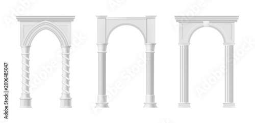 Canvastavla Art deco arch window and door frames, entrance doorways and gateway