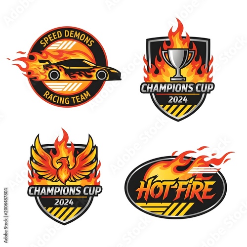 set of fire flames