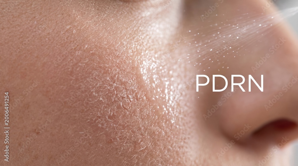 Fototapeta premium Rejuvenating pdrn skincare routine urban spa tutorial video bright ambiance close up skincare benefits