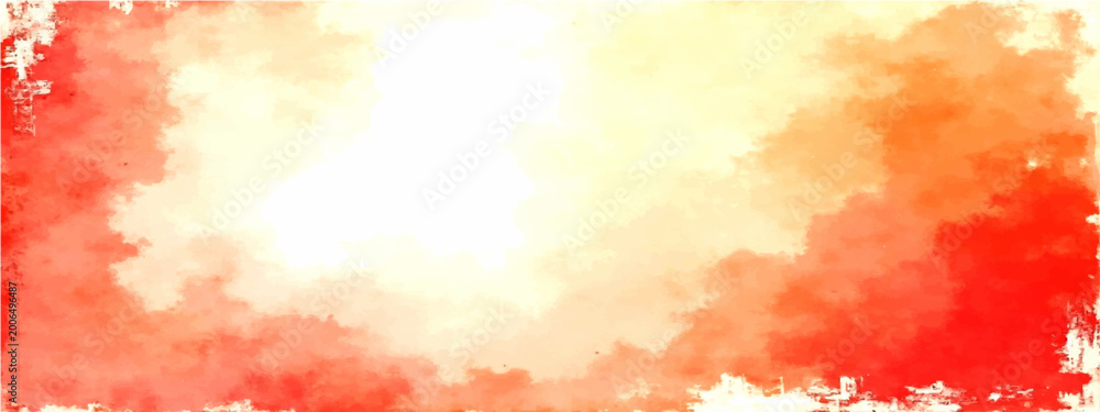 Obraz premium Vector Abstract watercolor background, blending fiery hues, evoking energy and passion, suitable artistic projects and design elements. 