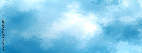 Photos Vector Celestial symphony of ethereal clouds in a vibrant expanse, sky filled with tranquil azure hues and soft, wispy formations evokes serenity and boundless freedom