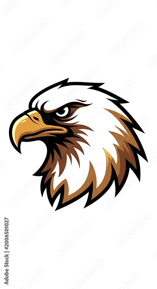 Fototapeta premium American bald eagle head illustration.