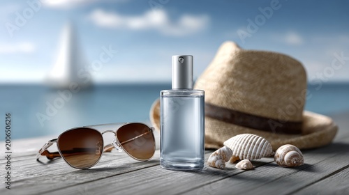 Creating summer vibes with refreshing scents and beach essentials for relaxation