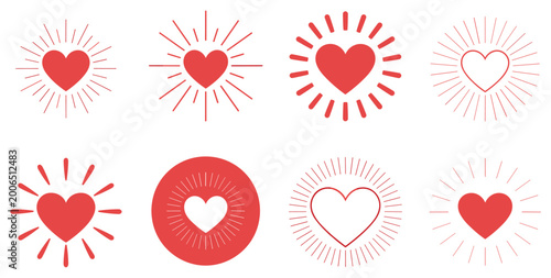 Foto Love Icons: The vibrant vector illustrations of love's essence