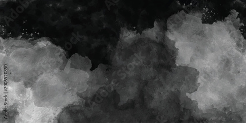Foto Abstract dark gray watercolor background with intense white paint stains and grunge texture