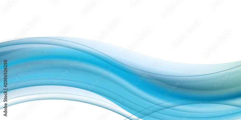 Fototapeta premium Abstract liquid background featuring cyan and blue fluid wave patterns on a white backdrop for minimalist digital creative layouts.